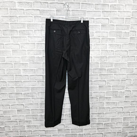 GIORGIO ARMANI black label Black Pin stripe Suit Pure Wool Size 52R - Picture 8 of 16